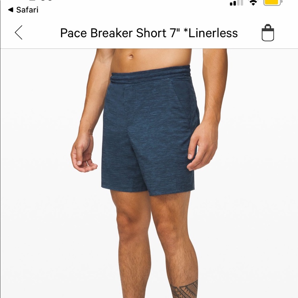 Lululemon Pace Breaker Short 7” Linerless